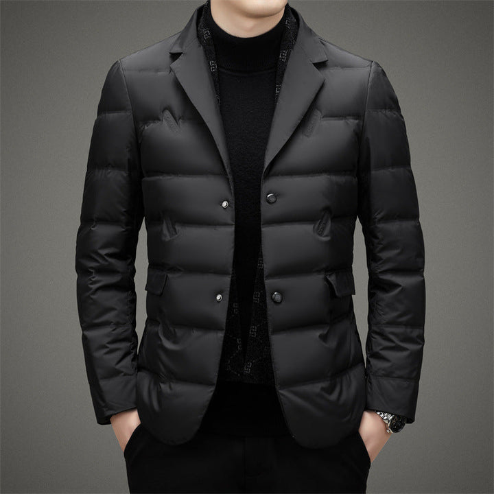 Gideon - Men's Quilted Puffer Blazer with Notch Lapel