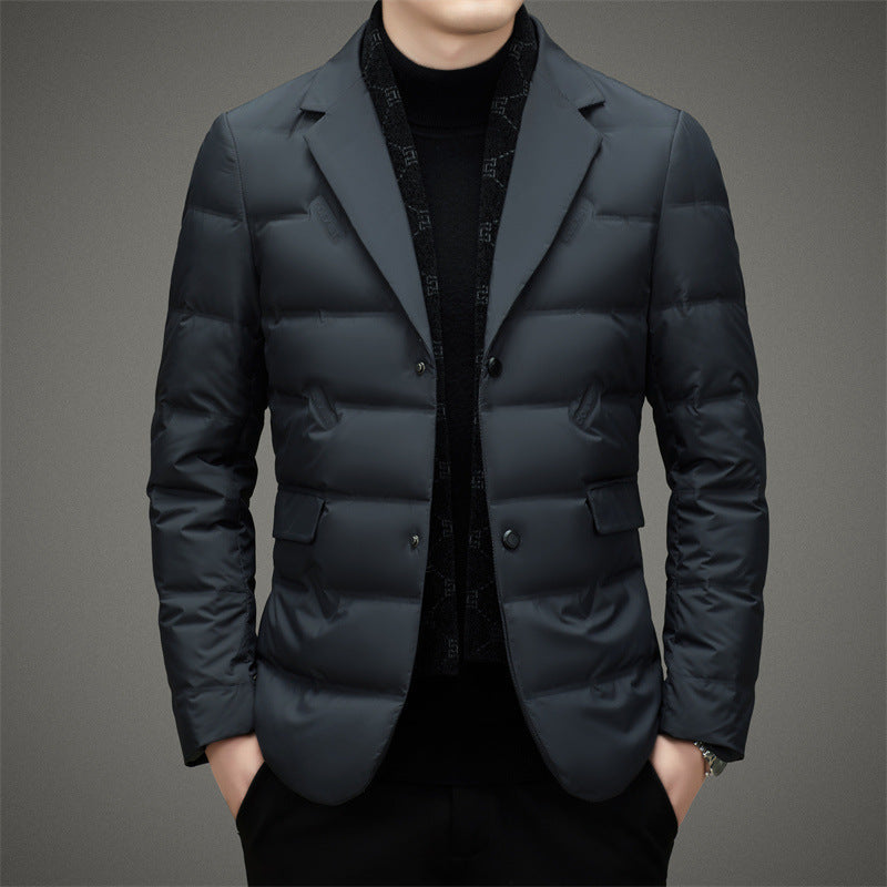 Gideon - Men's Quilted Puffer Blazer with Notch Lapel