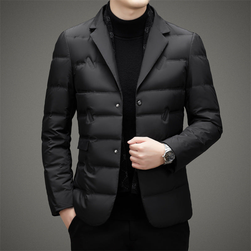 Gideon - Men's Quilted Puffer Blazer with Notch Lapel