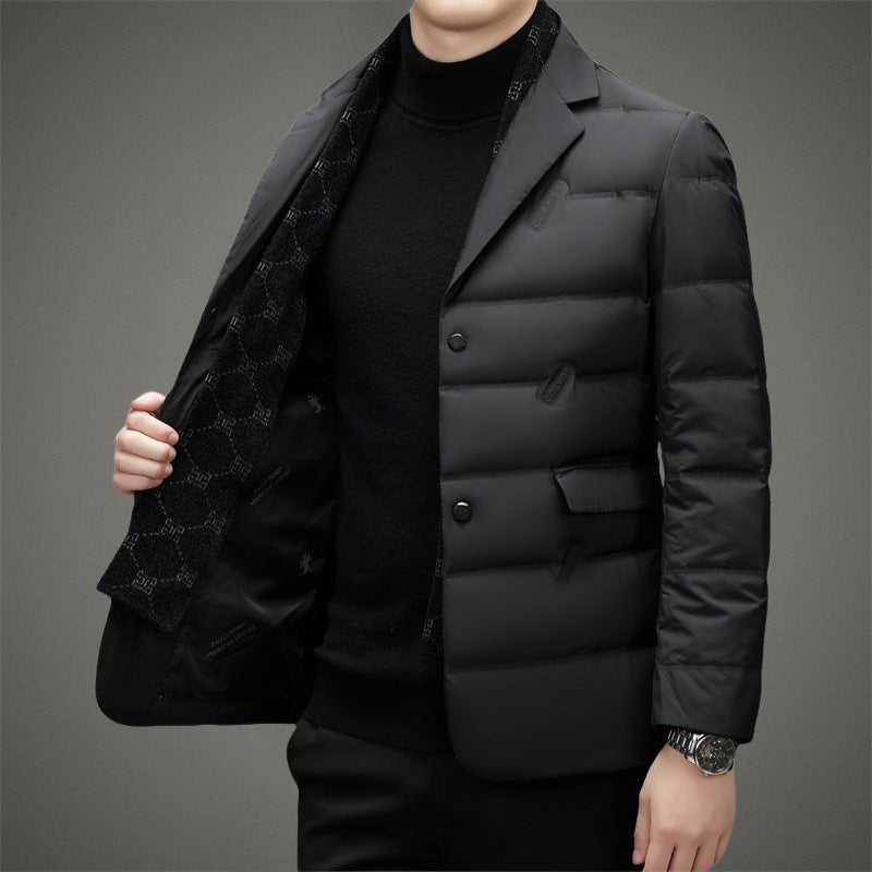 Gideon - Men's Quilted Puffer Blazer with Notch Lapel
