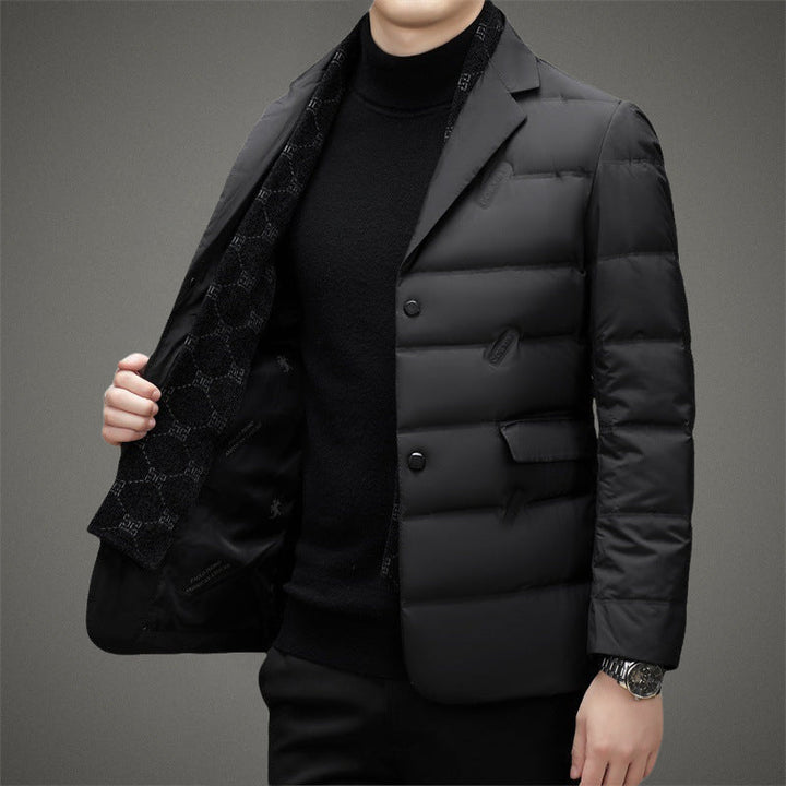 Gideon - Men's Quilted Puffer Blazer with Notch Lapel
