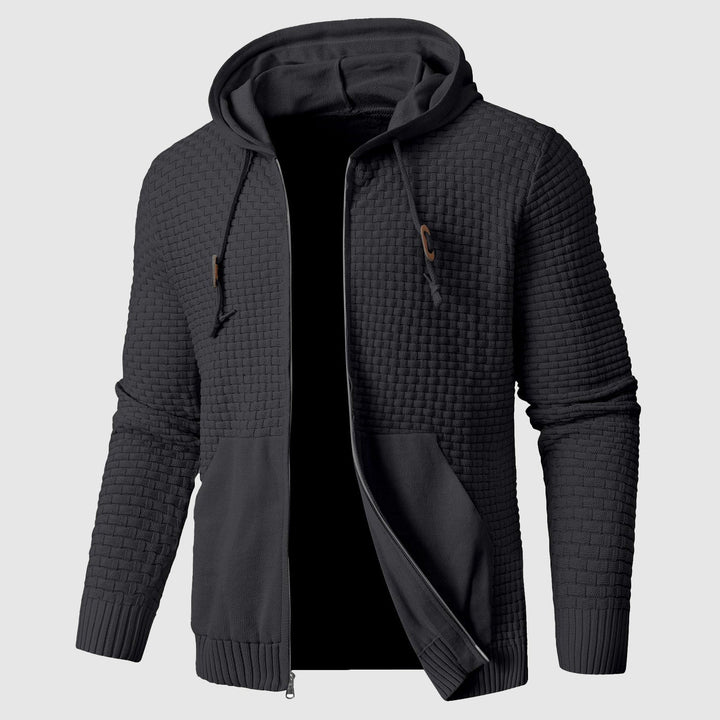Gideon - Men's Quilted Zip Hoodie with Kangaroo Pocket