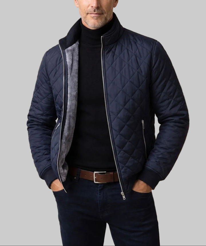 Hector - Men's Quilted Fleece-Lined Stand Collar Jacket
