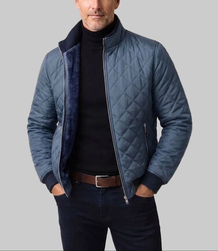 Hector - Men's Quilted Fleece-Lined Stand Collar Jacket