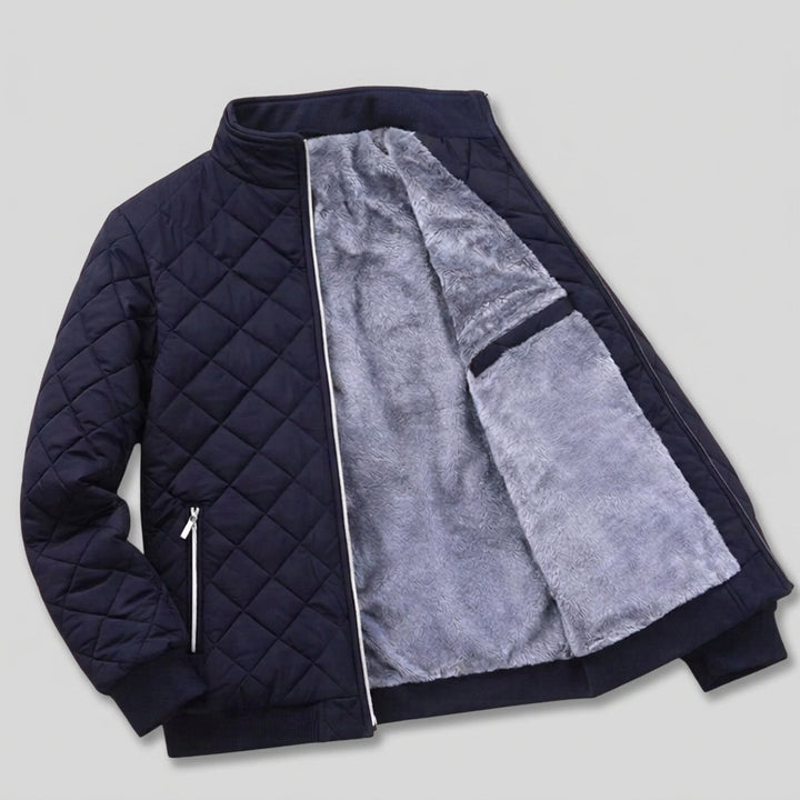 Hector - Men's Quilted Fleece-Lined Stand Collar Jacket