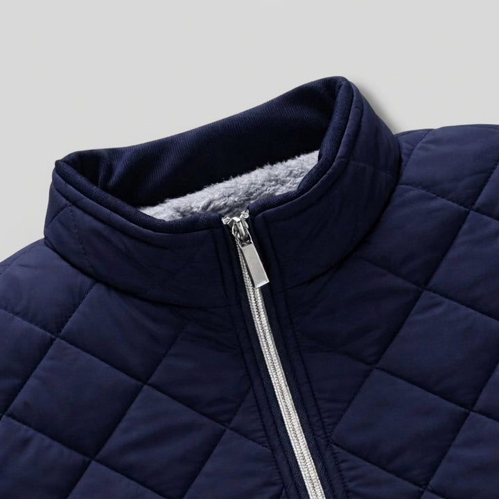 Hector - Men's Quilted Fleece-Lined Stand Collar Jacket