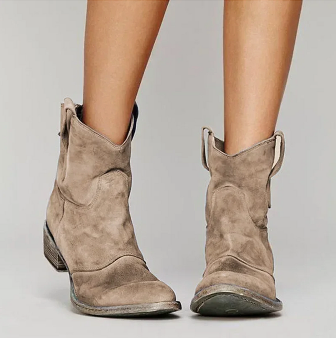 Jazlyn - Women's Suede Western Boots with Block Heel