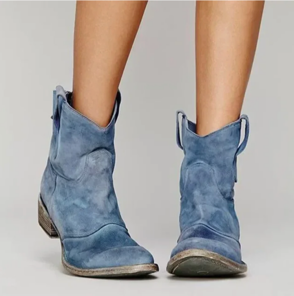 Jazlyn - Women's Suede Western Boots with Block Heel
