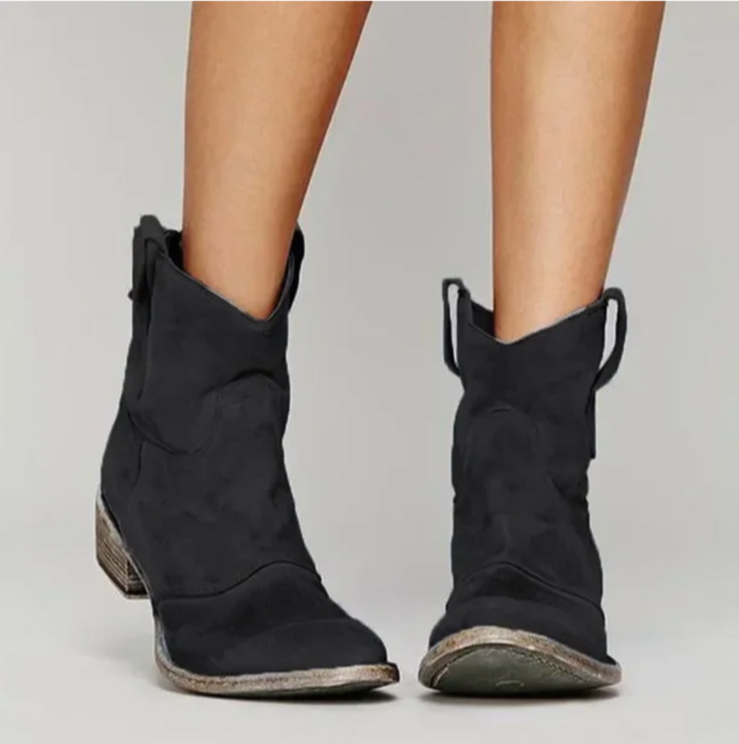 Jazlyn - Women's Suede Western Boots with Block Heel