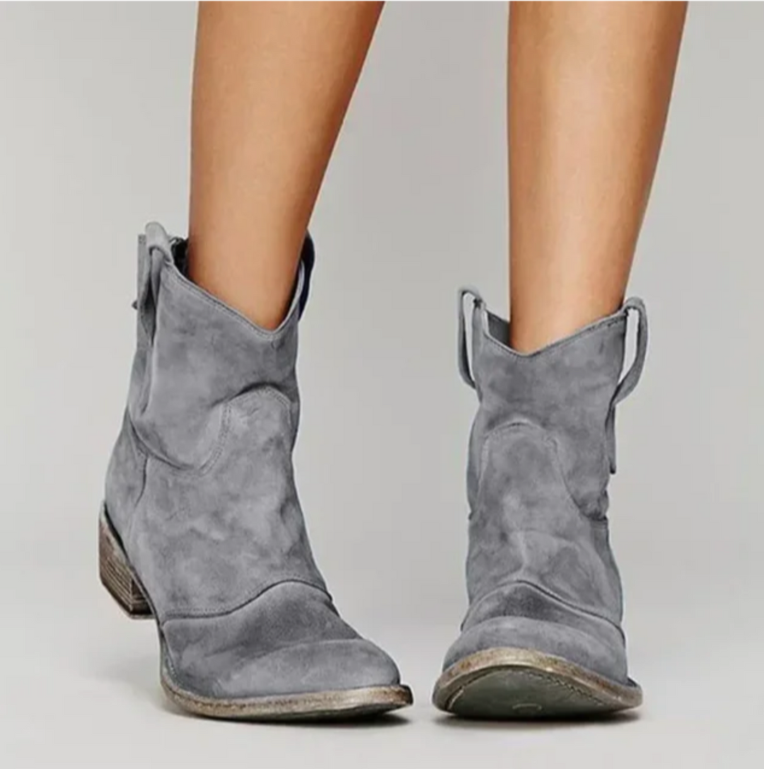 Jazlyn - Women's Suede Western Boots with Block Heel
