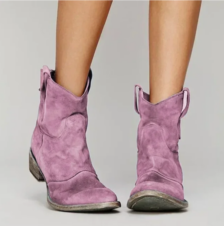 Jazlyn - Women's Suede Western Boots with Block Heel