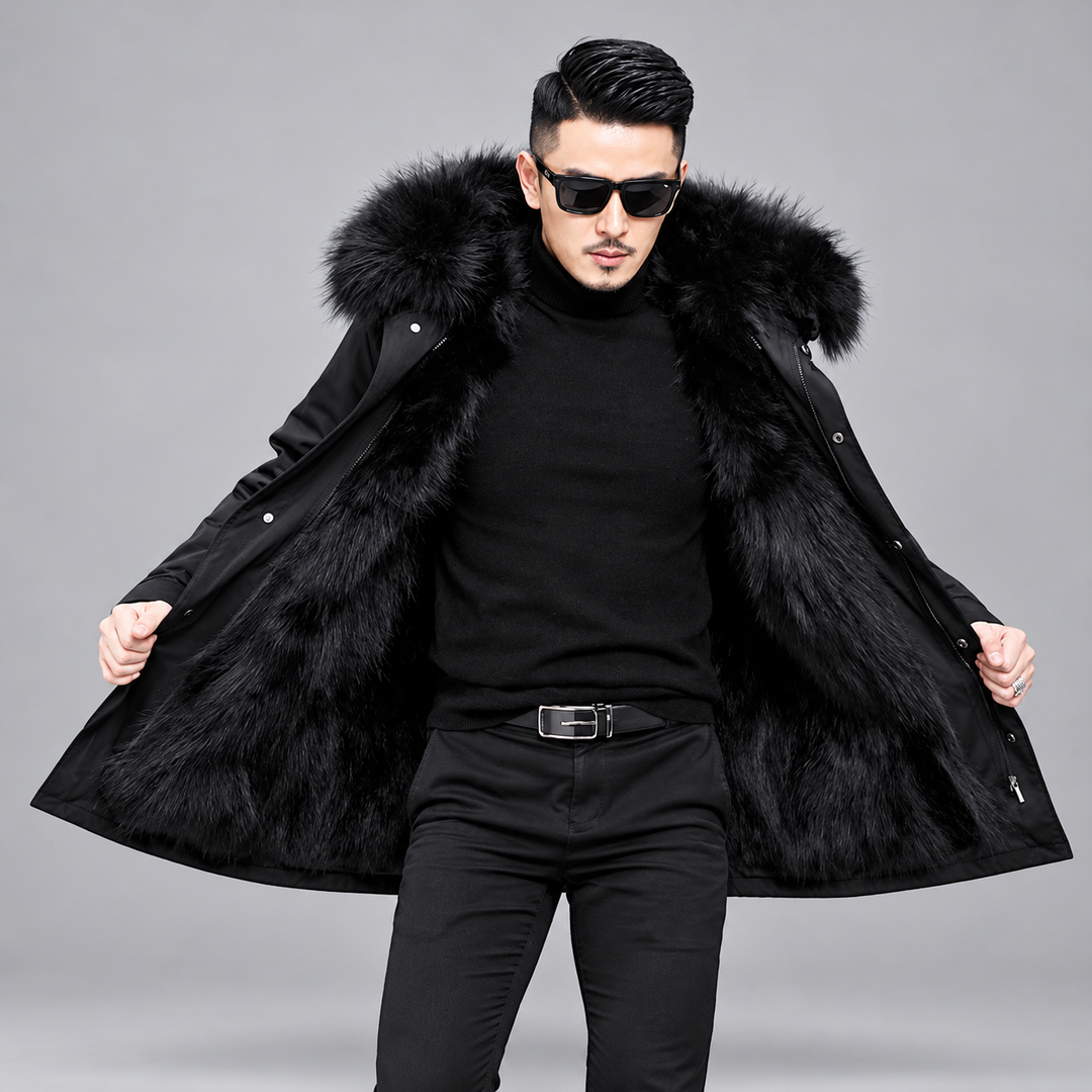 Jensen - Men's Hooded Winter Parka with Fur Trim