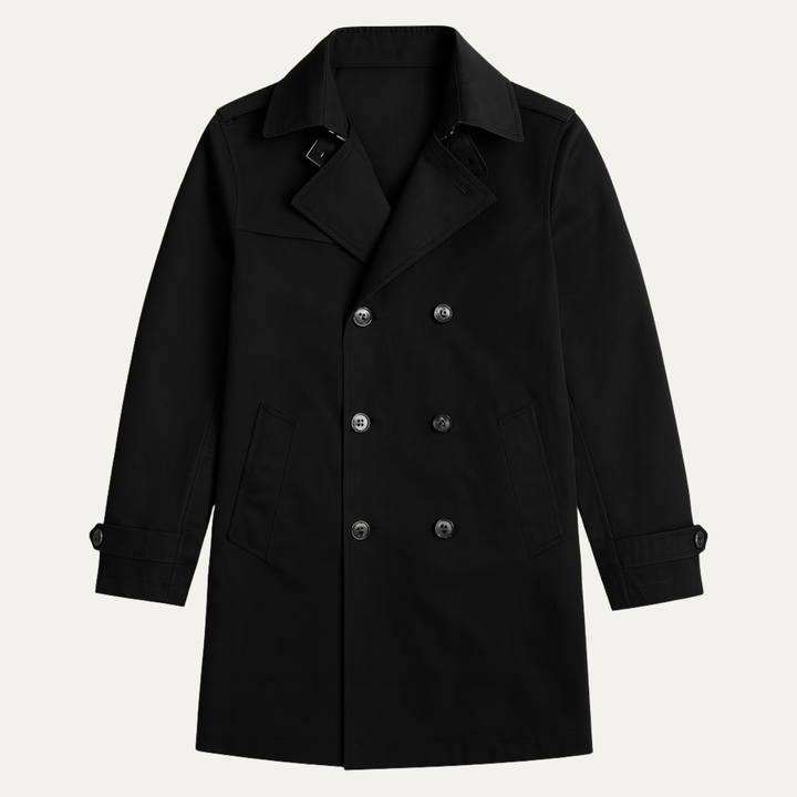 Jericho - Men's Button-Front Overcoat with Notch Lapels
