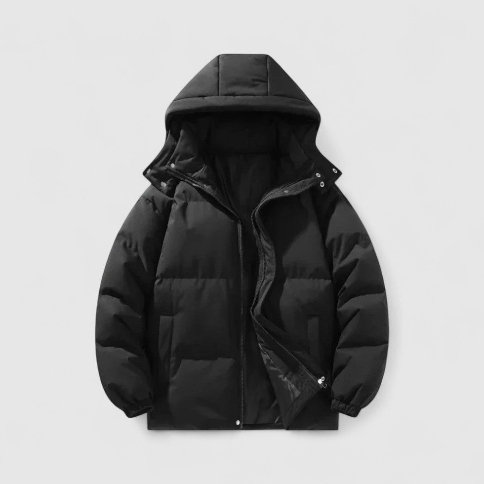 Jude - Men's Quilted Puffer Jacket with Removable Hood