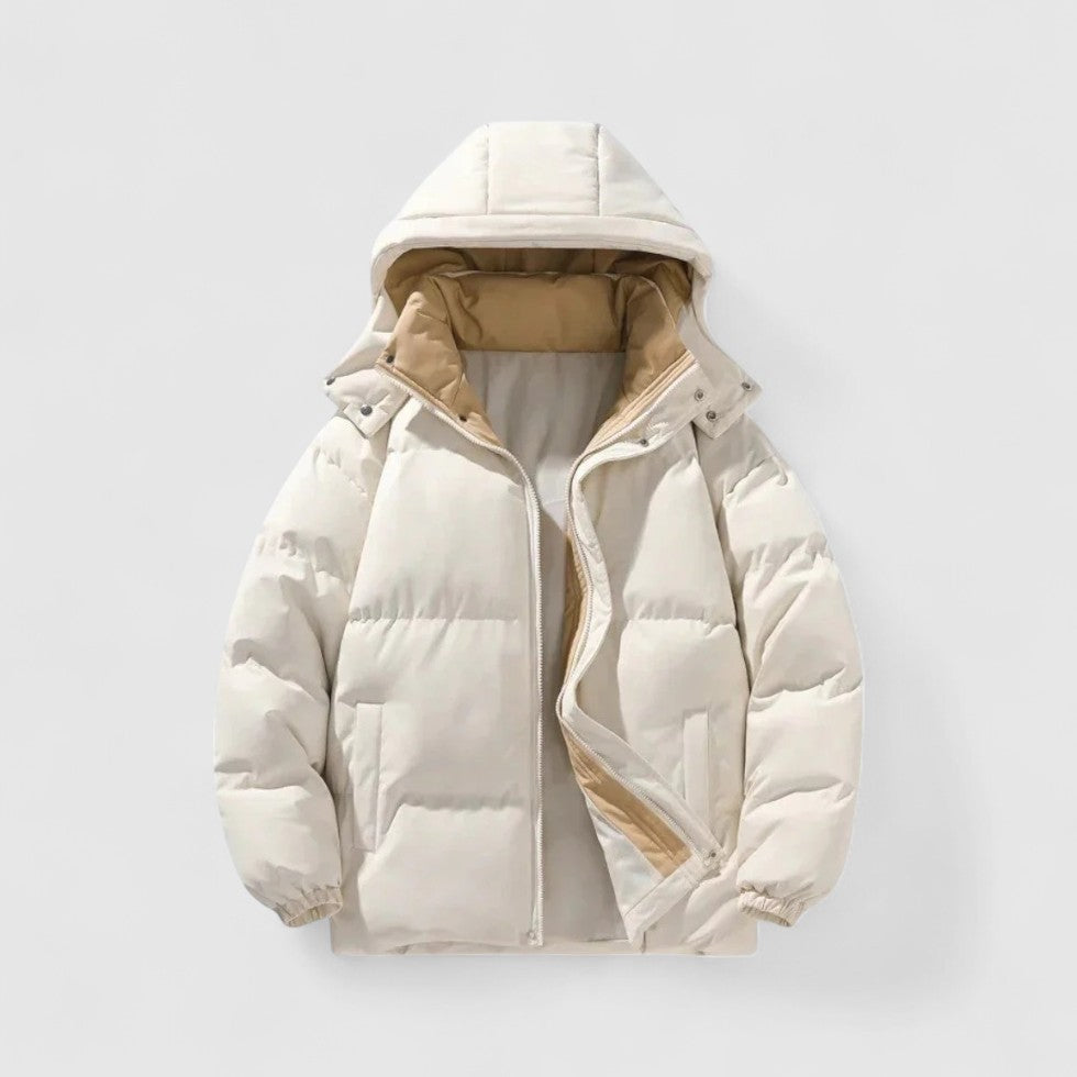 Jude - Men's Quilted Puffer Jacket with Removable Hood