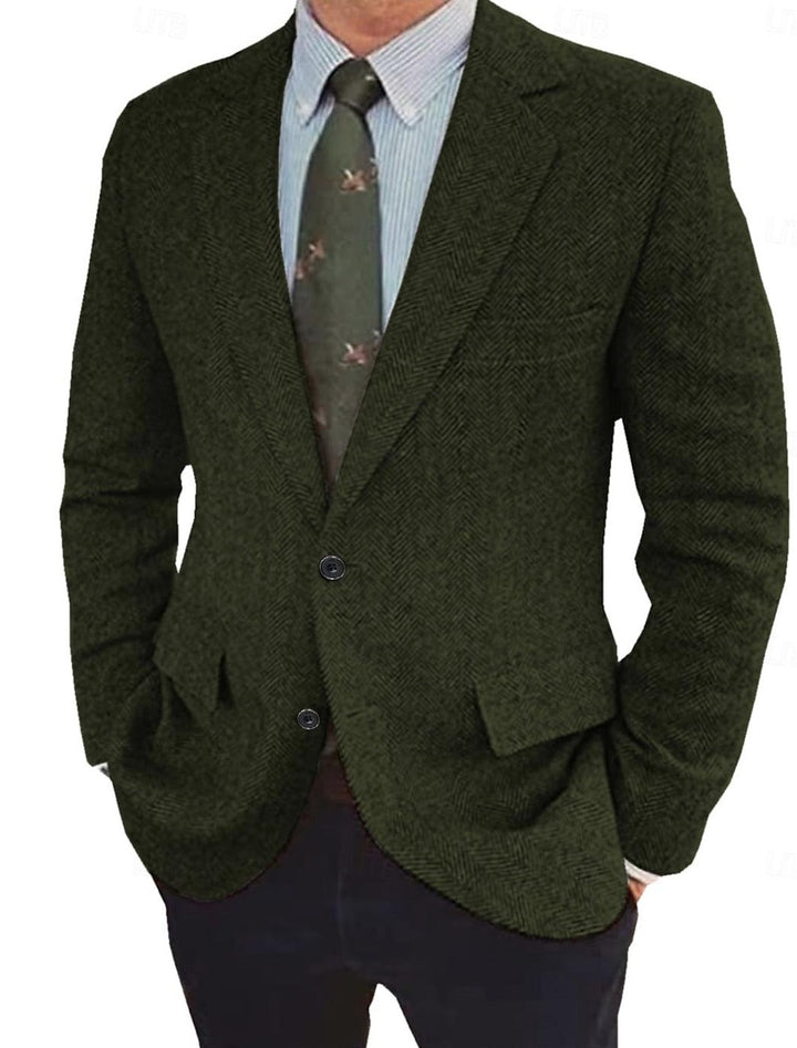 Julian - Men's Herringbone Notch-Lapel Blazer