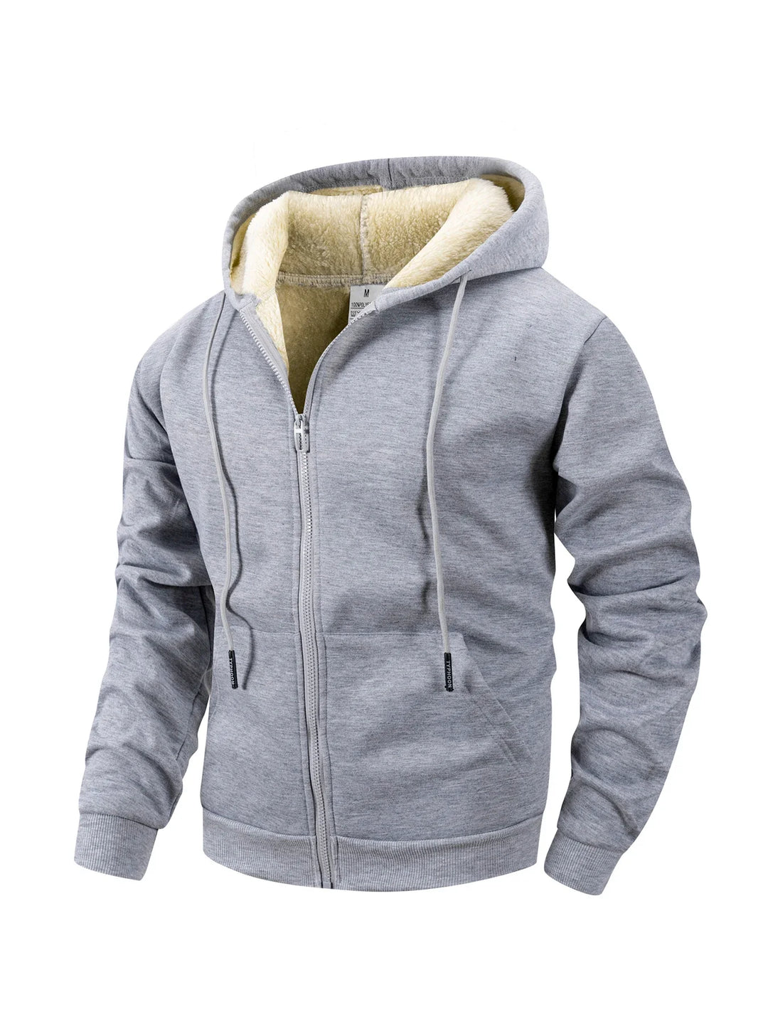 Kieran - Men's Fleece-Lined Zip Hoodie with Sherpa Hood