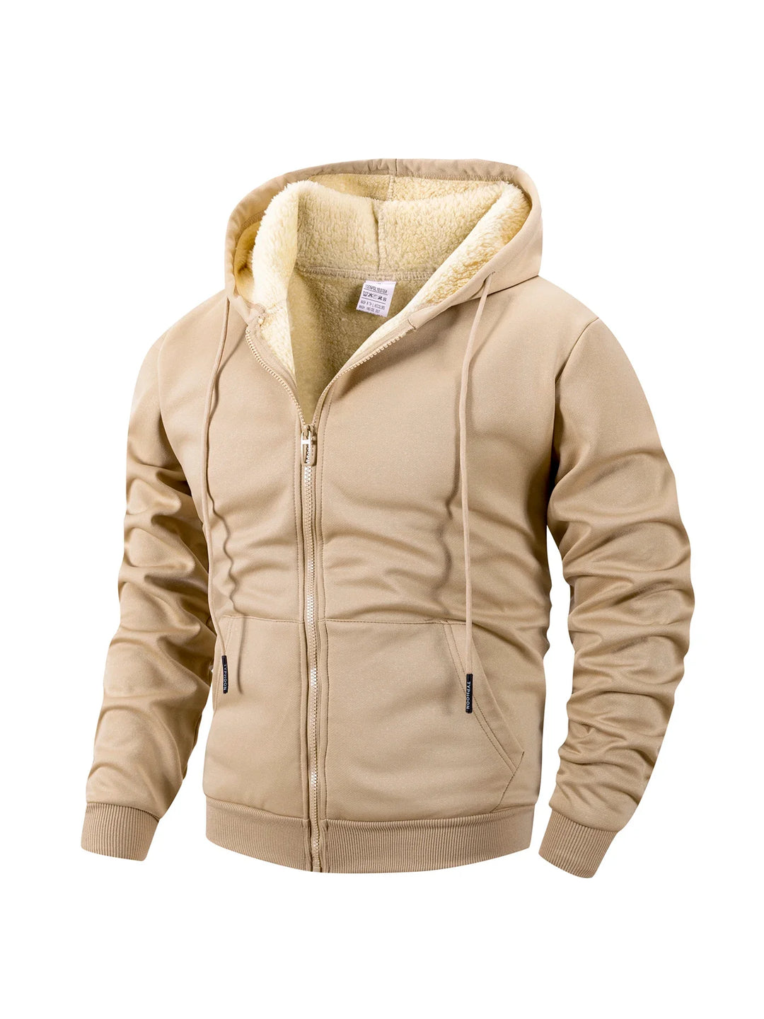 Kieran - Men's Fleece-Lined Zip Hoodie with Sherpa Hood