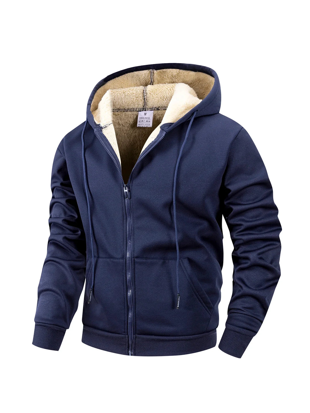 Kieran - Men's Fleece-Lined Zip Hoodie with Sherpa Hood