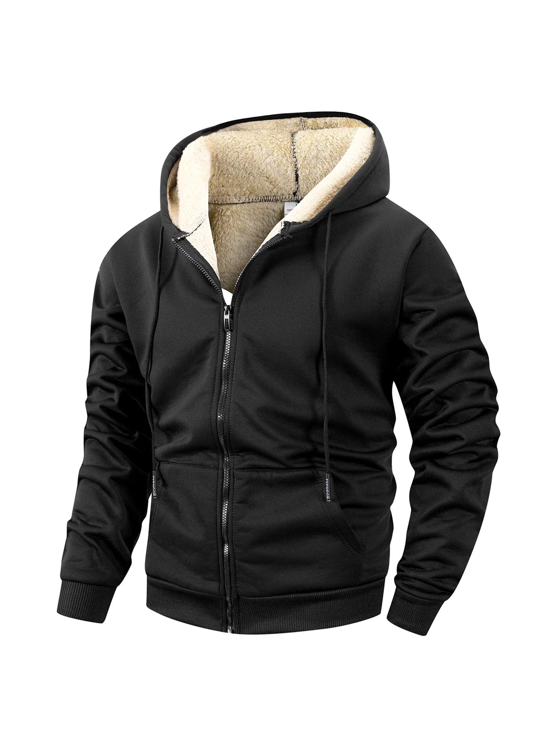 Kieran - Men's Fleece-Lined Zip Hoodie with Sherpa Hood
