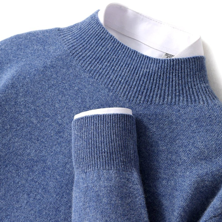 Kyren - Men’s Ribbed Neck Wool Sweater 2