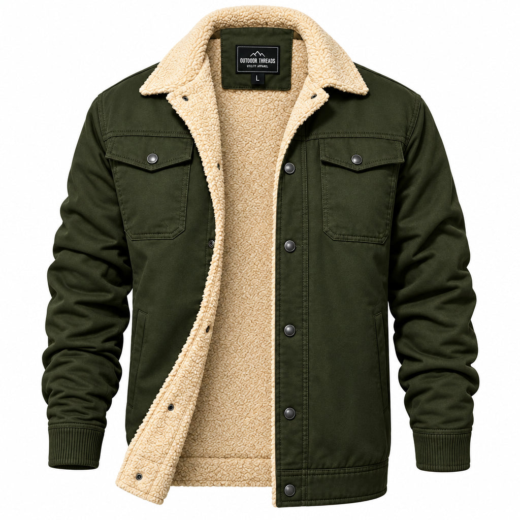 Leander - Men's Sherpa Lined Utility Jacket 5