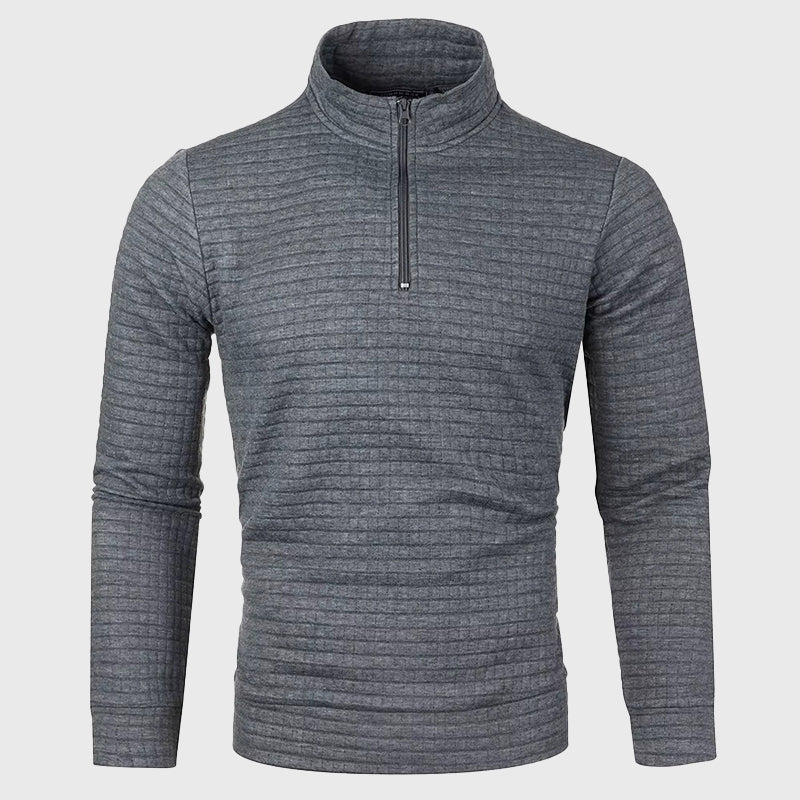 Lennox - Men's Textured Quarter-Zip Mock Neck Sweatshirt
