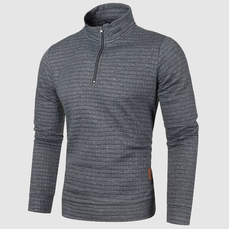 Lennox - Men's Textured Quarter-Zip Mock Neck Sweatshirt