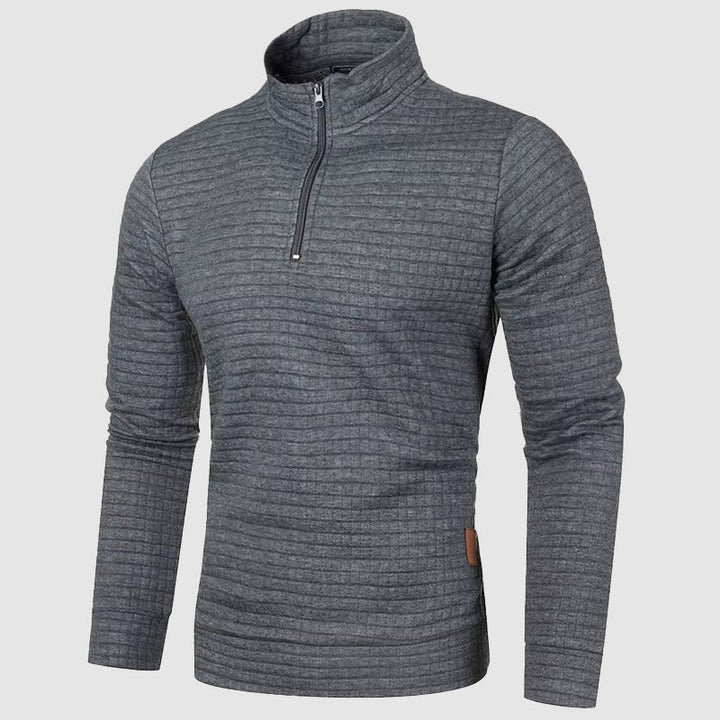 Lennox - Men's Textured Quarter-Zip Mock Neck Sweatshirt