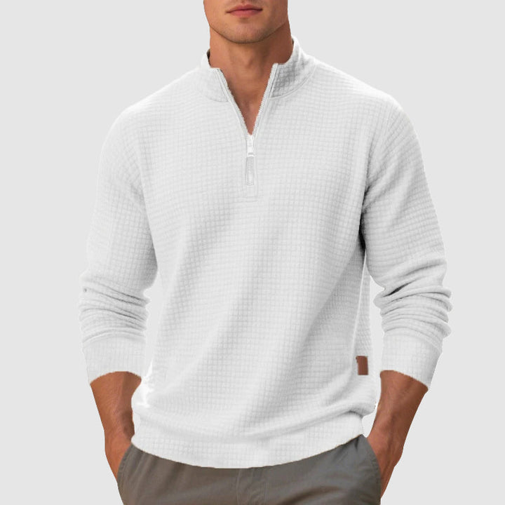 Lennox - Men's Textured Quarter-Zip Mock Neck Sweatshirt
