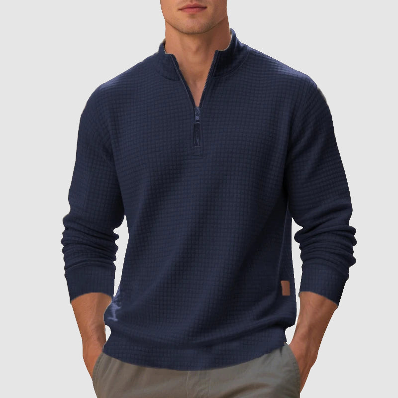 Lennox - Men's Textured Quarter-Zip Mock Neck Sweatshirt