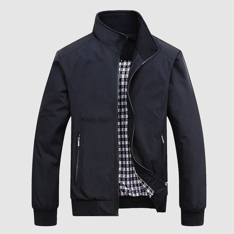 Leonardo - Men's Stand-Collar Bomber Jacket with Elastic Cuffs