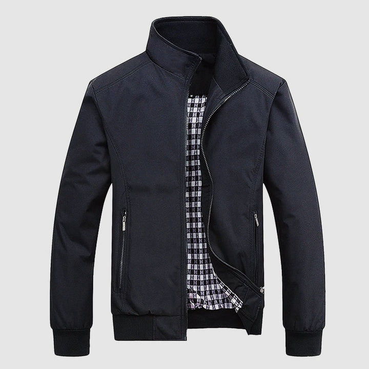 Leonardo - Men's Stand-Collar Bomber Jacket with Elastic Cuffs