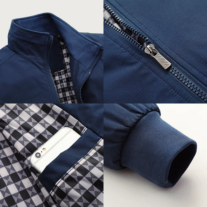 Leonardo - Men's Stand-Collar Bomber Jacket with Elastic Cuffs