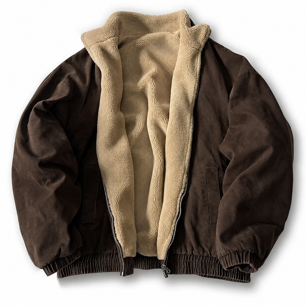 Liam - Men's Winter Jacket with Plush Sherpa Lining and Gathered Cuffs