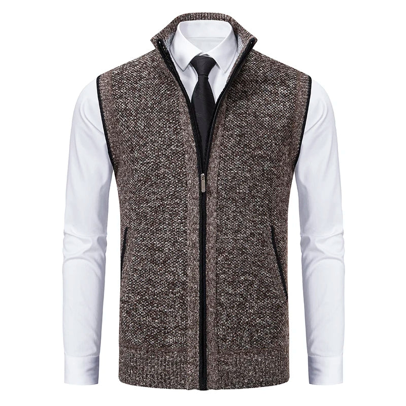 Louie - Men's Men's Textured Knit Zip-Up Vest