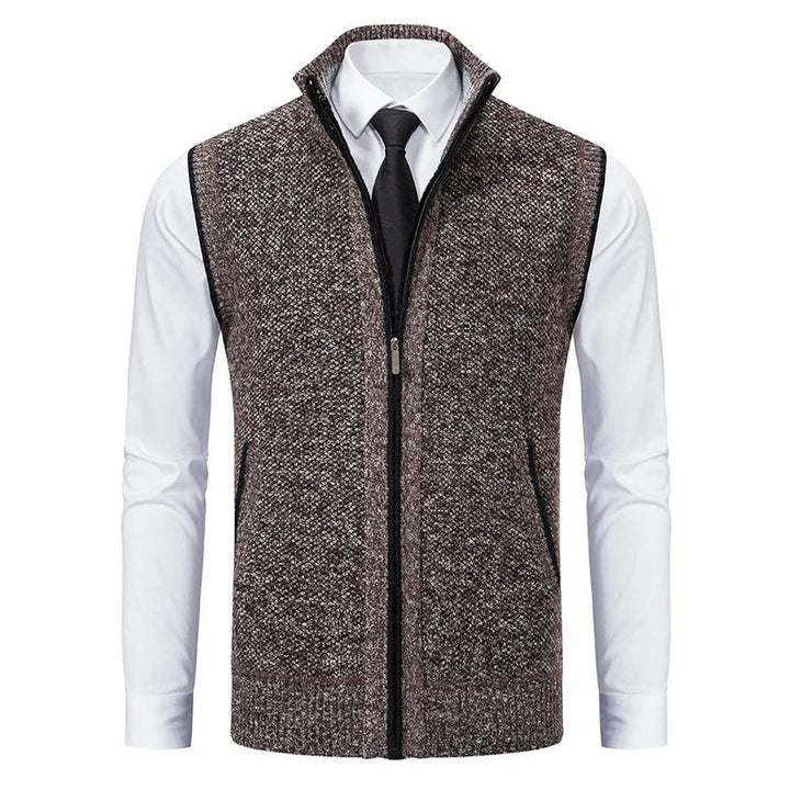 Louie - Men's Men's Textured Knit Zip-Up Vest