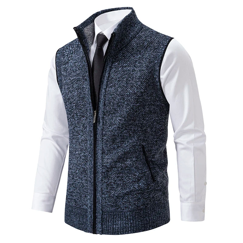 Louie - Men's Men's Textured Knit Zip-Up Vest