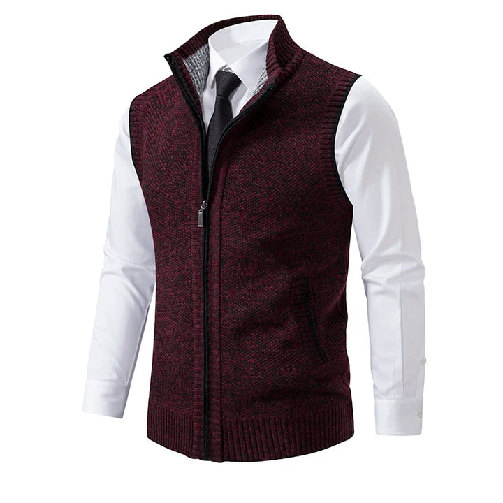 Louie - Men's Men's Textured Knit Zip-Up Vest