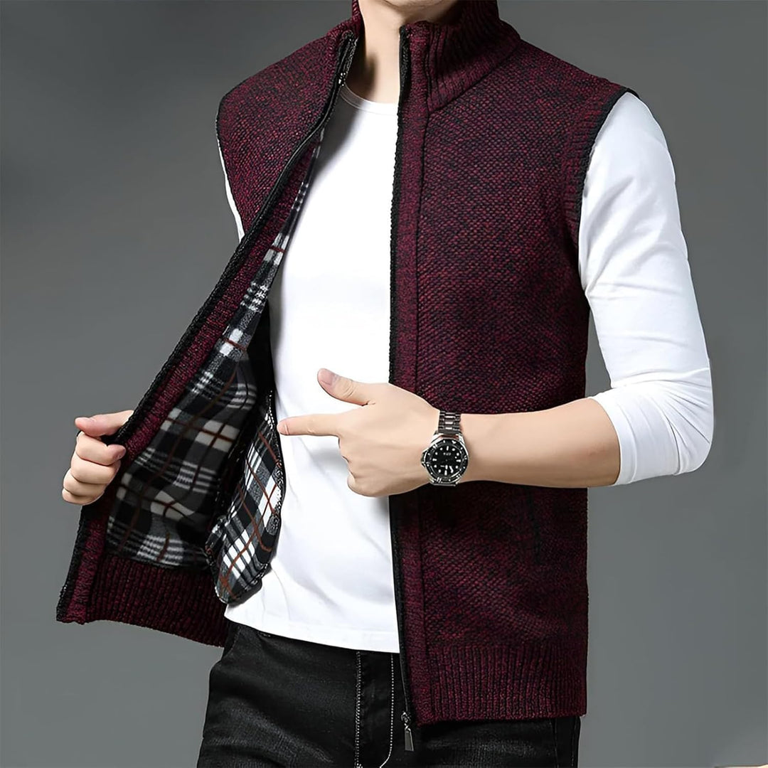 Louie - Men's Men's Textured Knit Zip-Up Vest