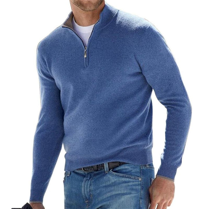 Lucian - Men's Half-Zip Knit Sweater with Ribbed Trim