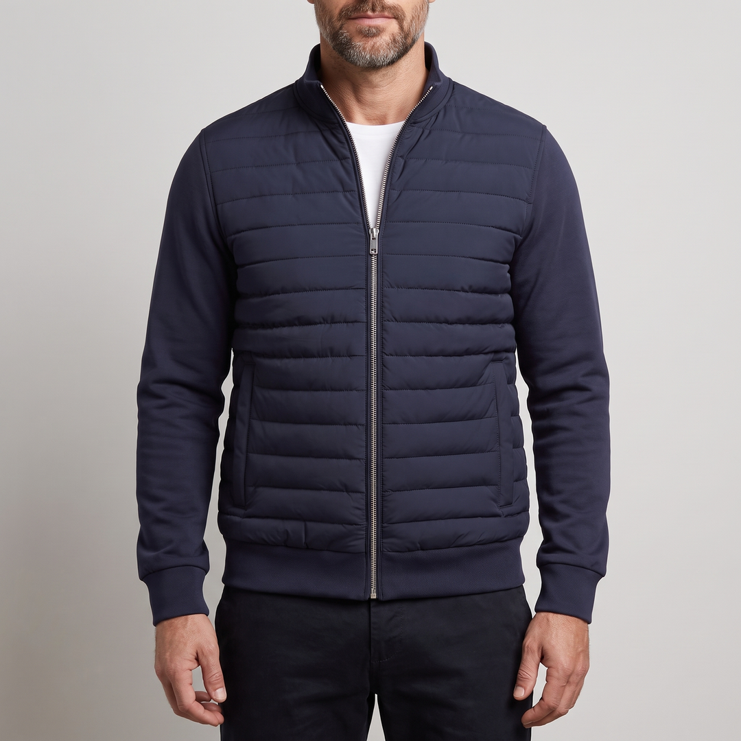 Mack - Men’s Zip-Up Jacket with Ribbed Trim
