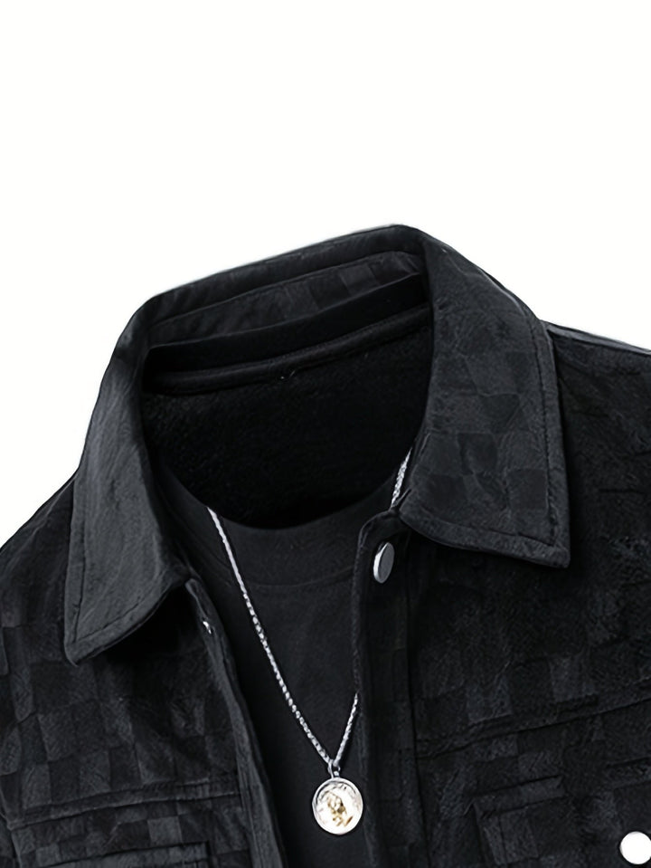 Mark - Men's Checkered Button-Front Utility Jacket