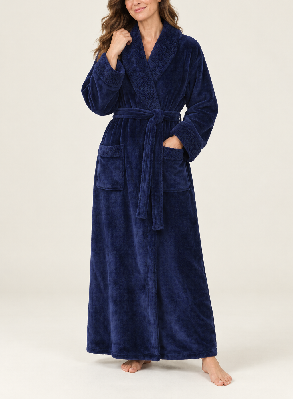 Marlene - Women's Plush Fleece Wrap Robe with Satin Trim