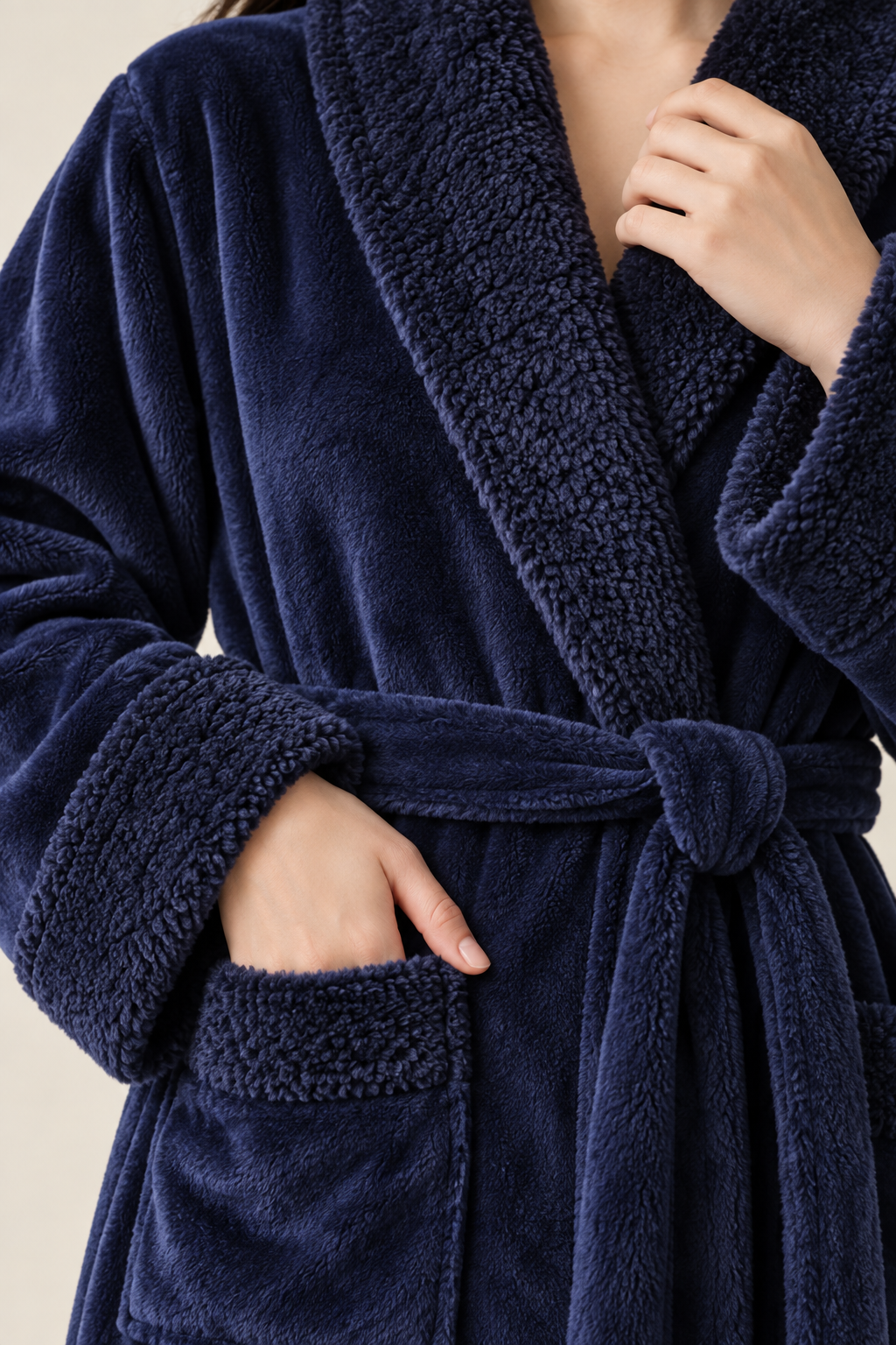 Marlene - Women's Plush Fleece Wrap Robe with Satin Trim