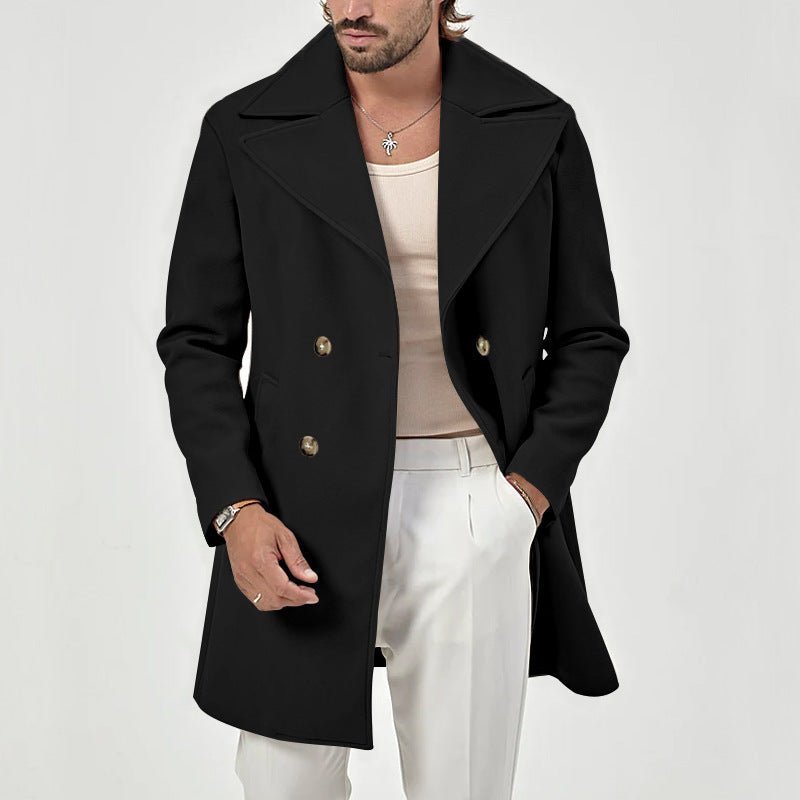 Max - Men's Double-Breasted Wool-Blend Topcoat