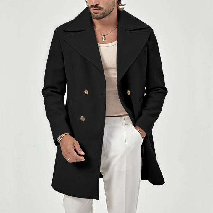 Max - Men's Double-Breasted Wool-Blend Topcoat