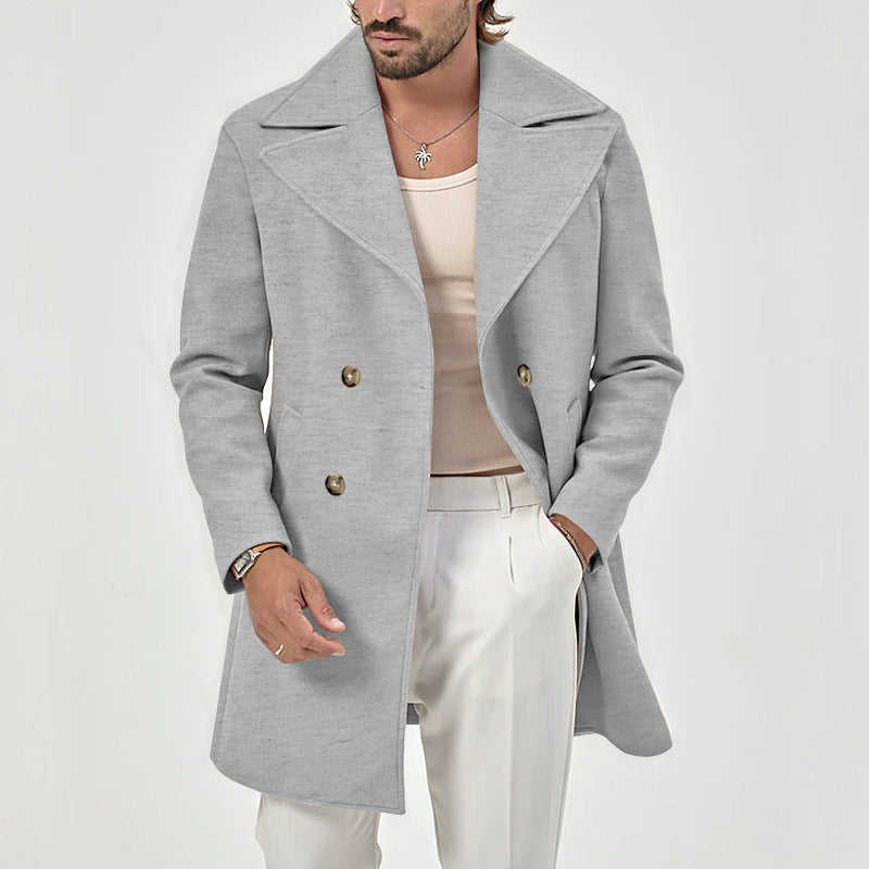 Max - Men's Double-Breasted Wool-Blend Topcoat