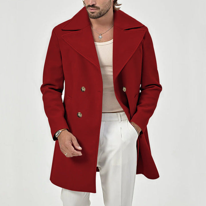 Max - Men's Double-Breasted Wool-Blend Topcoat