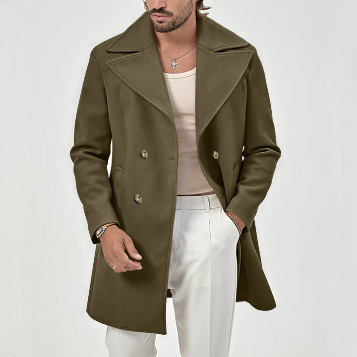 Max - Men's Double-Breasted Wool-Blend Topcoat